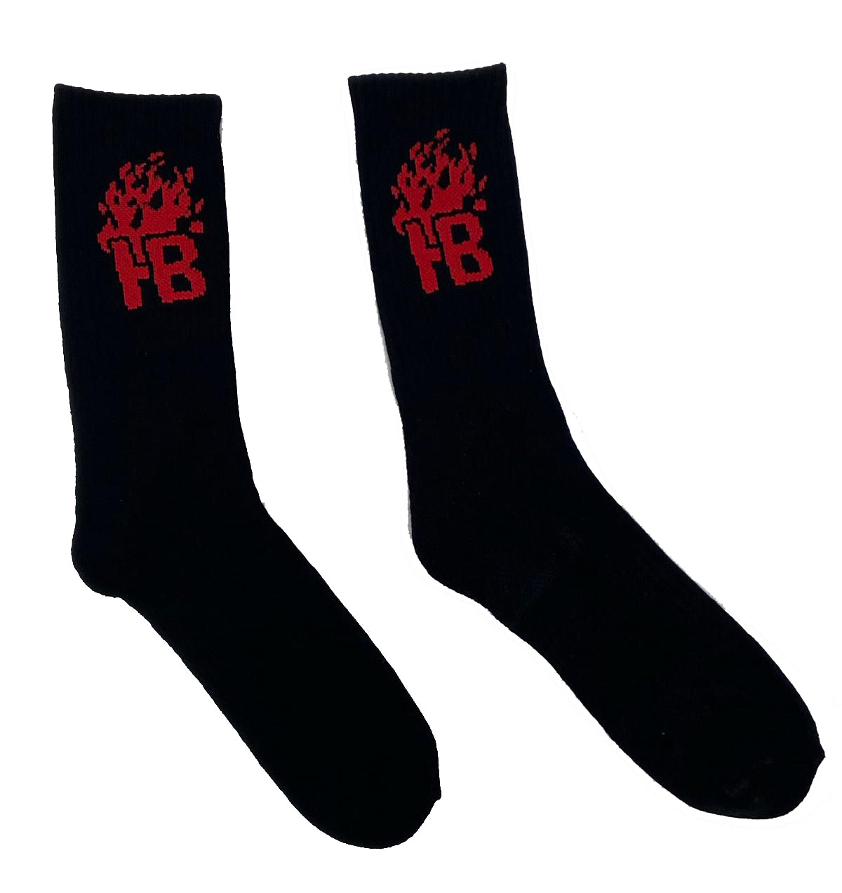 HB LOGO ON FLAMES SOCKS BLACK